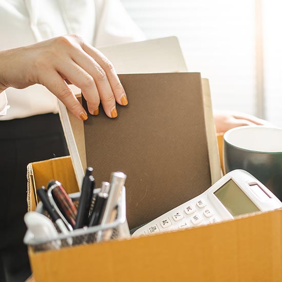 Woman with a box